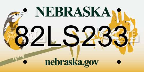 82LS233 Nebraska License Plate