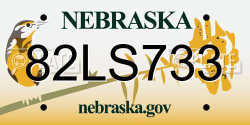 82LS733 Nebraska License Plate
