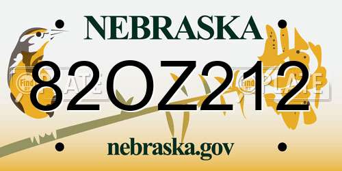 82OZ212 Nebraska License Plate