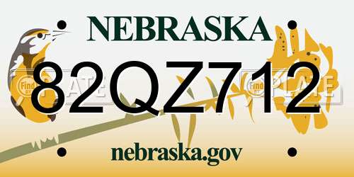 82QZ712 Nebraska License Plate