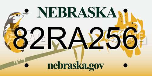 82RA256 Nebraska License Plate