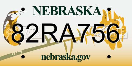 82RA756 Nebraska License Plate
