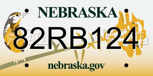 82RB124 Nebraska License Plate