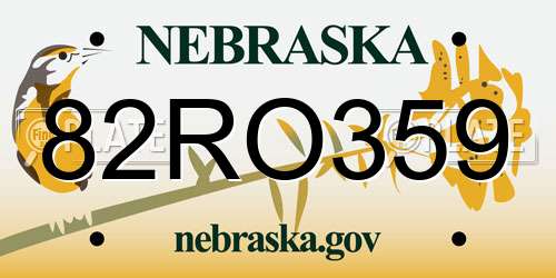 82RO359 Nebraska License Plate