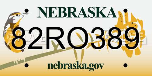 82RO389 Nebraska License Plate
