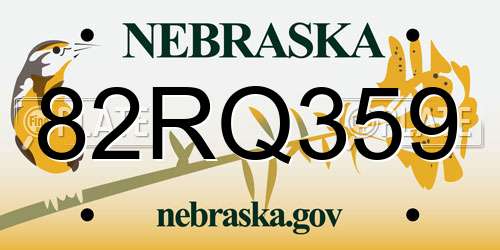 82RQ359 Nebraska License Plate