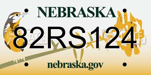 82RS124 Nebraska License Plate