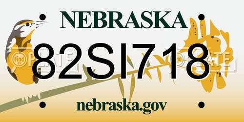 82SI718 Nebraska License Plate