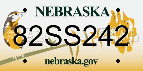 82SS242 Nebraska License Plate