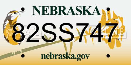 82SS747 Nebraska License Plate