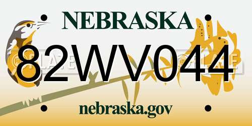 82WV044 Nebraska License Plate