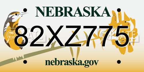 82XZ775 Nebraska License Plate