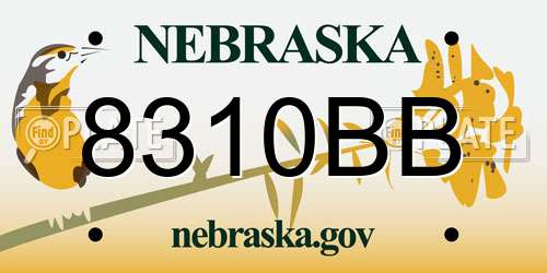 8310BB Nebraska License Plate