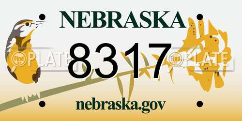 8317 Nebraska License Plate