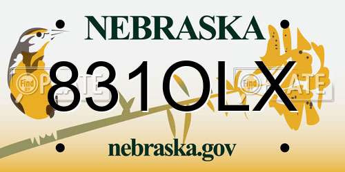 831OLX Nebraska License Plate