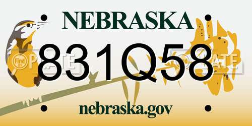 831Q58 Nebraska License Plate