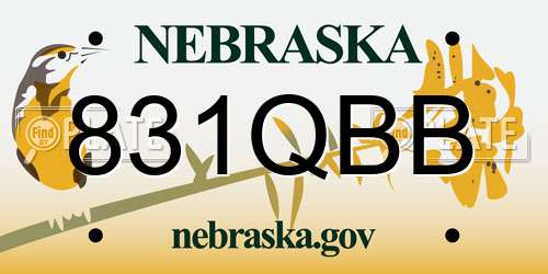 831QBB Nebraska License Plate