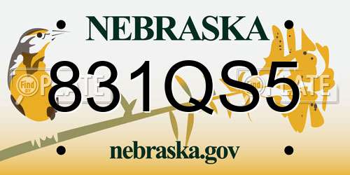 831QS5 Nebraska License Plate