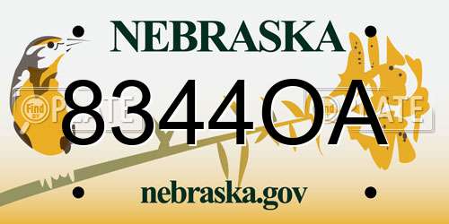 8344OA Nebraska License Plate