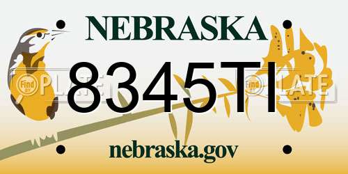 8345TI Nebraska License Plate