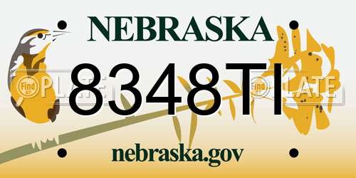 8348TI Nebraska License Plate