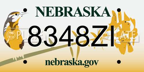 8348ZI Nebraska License Plate