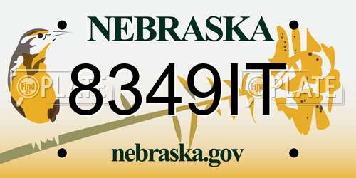 8349IT Nebraska License Plate
