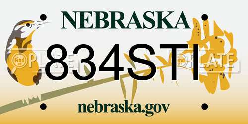 834STI Nebraska License Plate