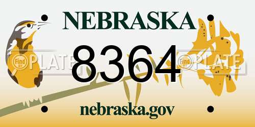 8364 Nebraska License Plate