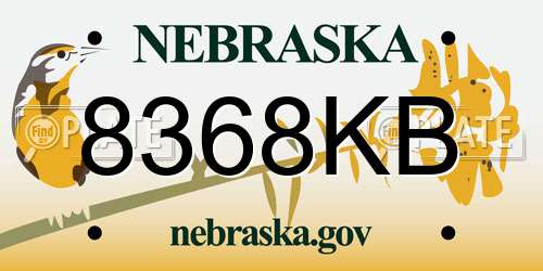 8368KB Nebraska License Plate
