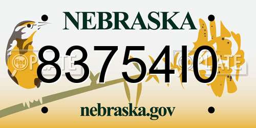 83754I0 Nebraska License Plate