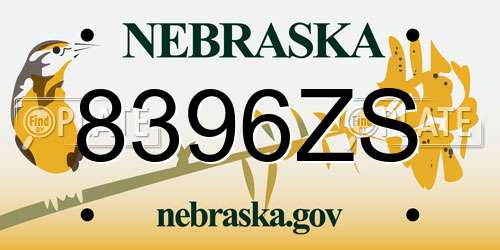 8396ZS Nebraska License Plate