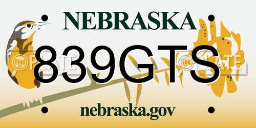 839GTS Nebraska License Plate