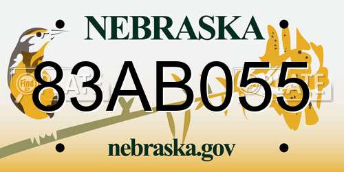 83AB055 Nebraska License Plate