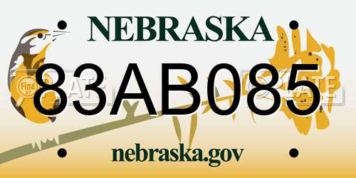 83AB085 Nebraska License Plate