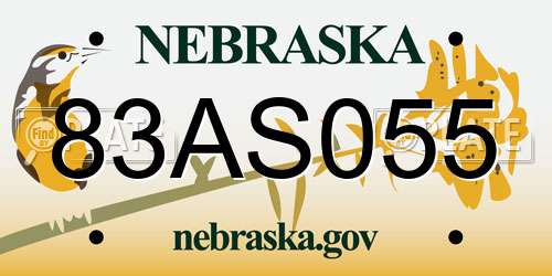 83AS055 Nebraska License Plate