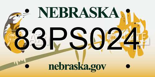 83PS024 Nebraska License Plate