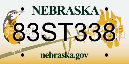 83ST338 Nebraska License Plate