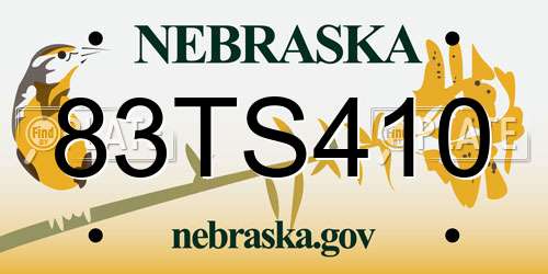 83TS410 Nebraska License Plate