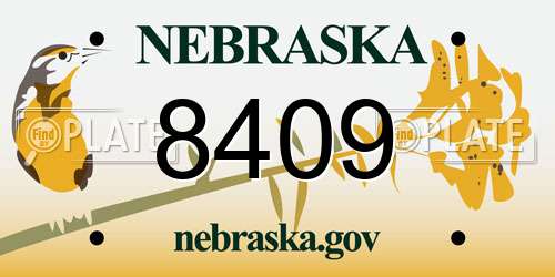 8409 Nebraska License Plate