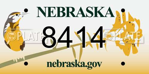 8414 Nebraska License Plate