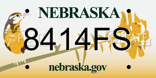 8414FS Nebraska License Plate