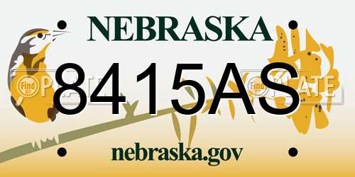 8415AS Nebraska License Plate