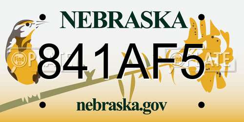 841AF5 Nebraska License Plate