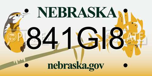 841GI8 Nebraska License Plate