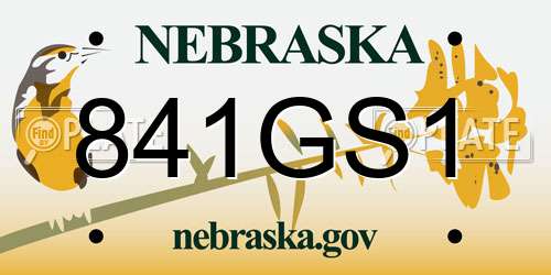 841GS1 Nebraska License Plate