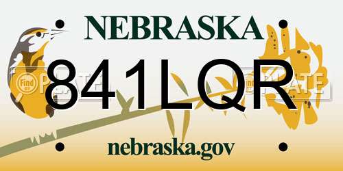 841LQR Nebraska License Plate