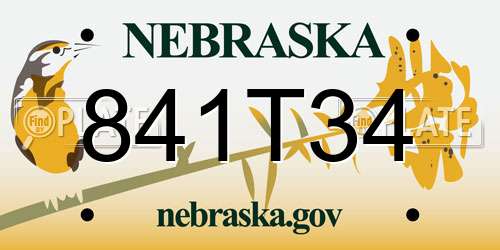 841T34 Nebraska License Plate