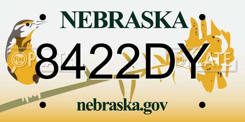 8422DY Nebraska License Plate