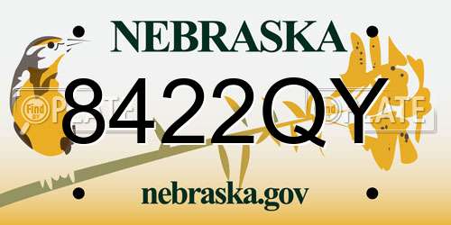 8422QY Nebraska License Plate